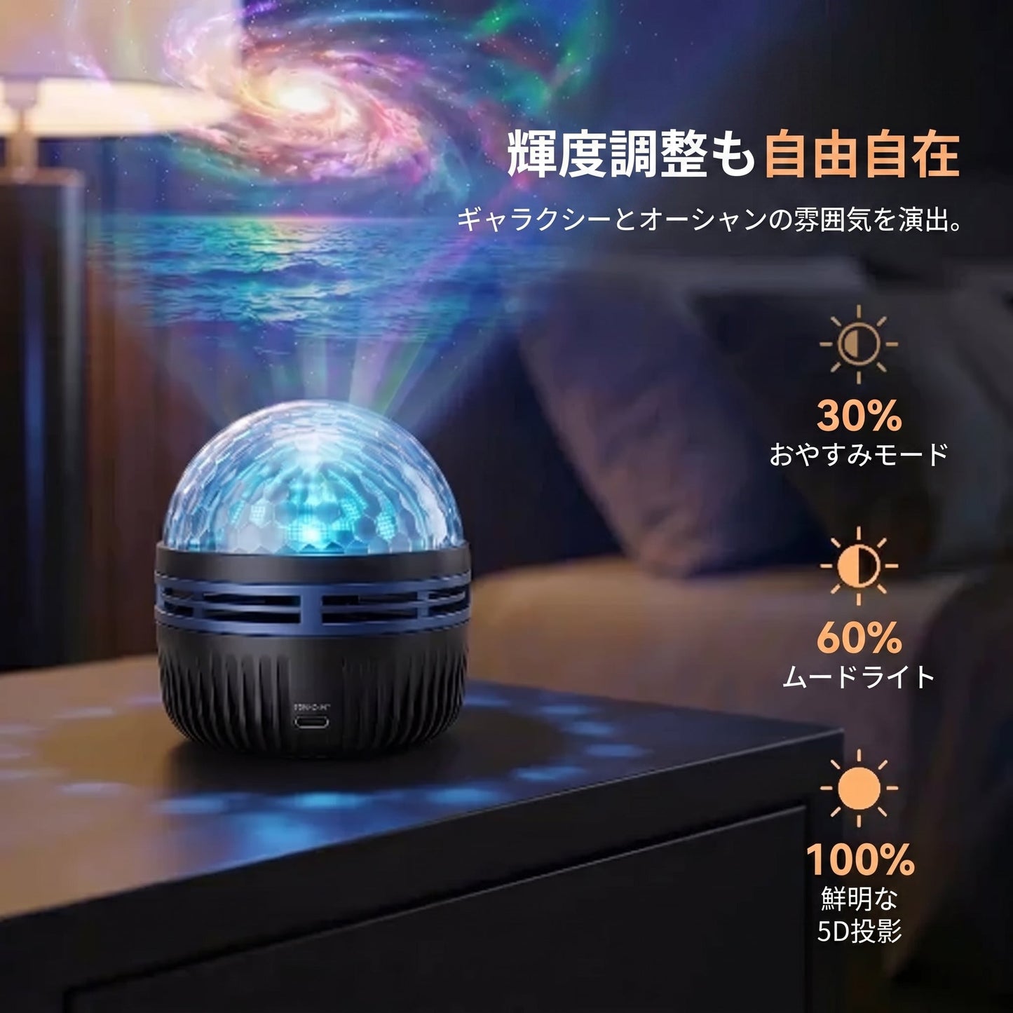 🇯🇵日本公式ストア |🌌🧃 SCNDR® 360° ナイトライトプロジェクター ― スマートホログラフィックスタープロジェクタ