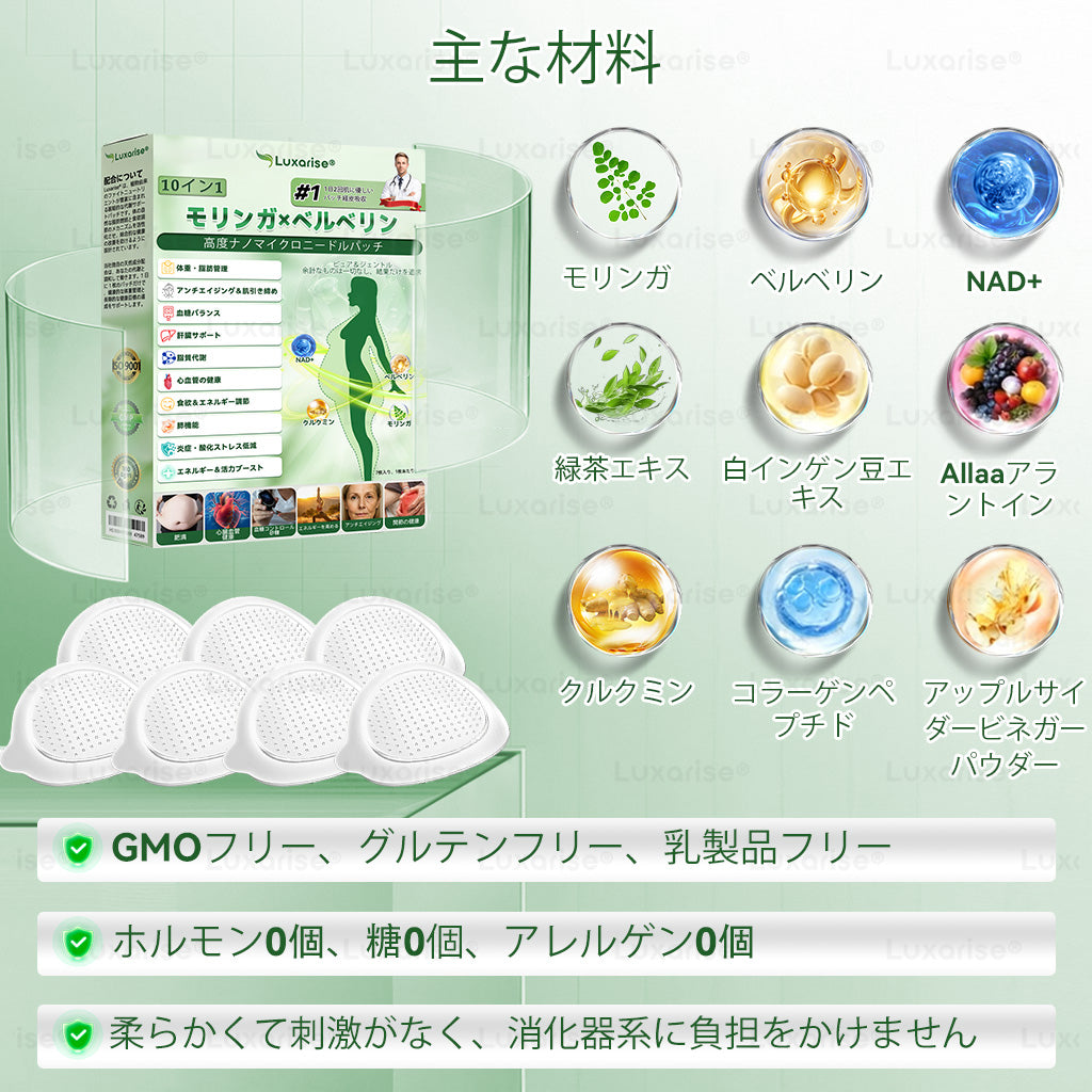 【腰腹管理・日常保養推薦】Luxarise® 🐗辣木 × 小檗鹼 10-IN-1 高效奈米微針保養貼片 每日1片，輕鬆融入生活習慣，幫助維持理想體態與活力狀態