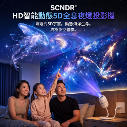 🇹🇼 台灣官方旗艦店 | 🌌 SCNDR® 360° 星空投影夜燈 — 智慧全息銀河投影機